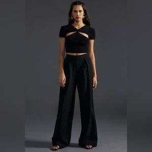 Anthropologie Hutch Pleated Black Trousers